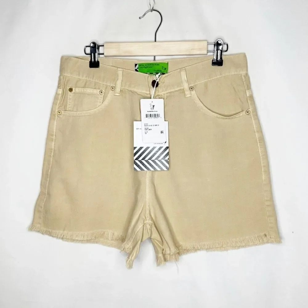 Sandrine Rose x Free People Denim Sunflower Shorts NWT tan